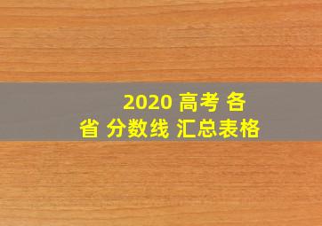 2020 高考 各省 分数线 汇总表格